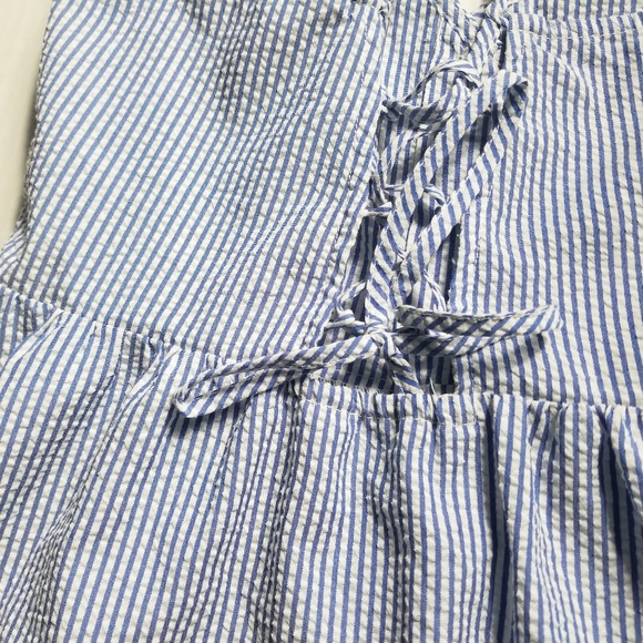 DIVIDED H&M BLUE AND WHITE STRIPED DRESS SIZE 0 - Picture 10 of 15
